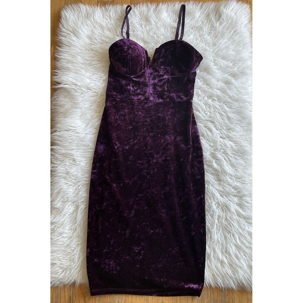 MATERIAL GIRL Women’s Size XS Velvet Wine Mini Dress NWT $59